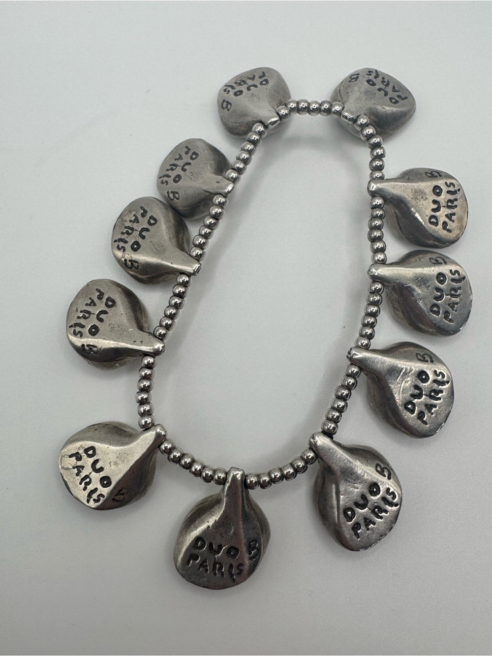 VTG Duo B Paris Teardrop Charm Bracelet - Clear & Aurora Borealis Crystal